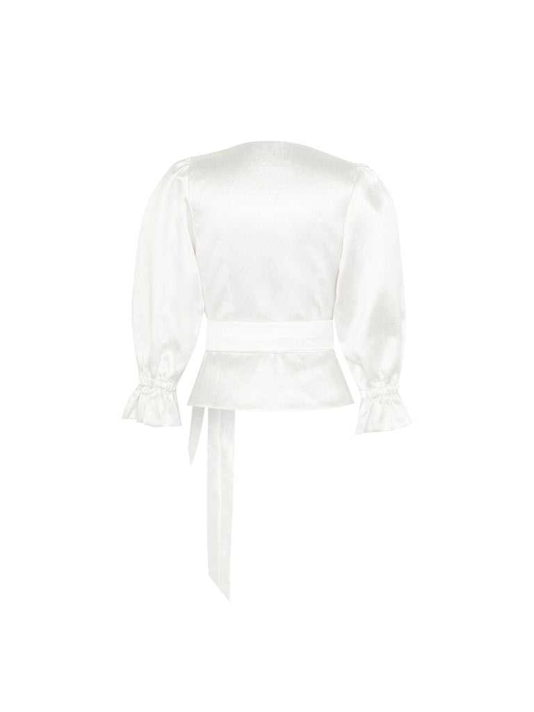 Norah Wrap Top - White